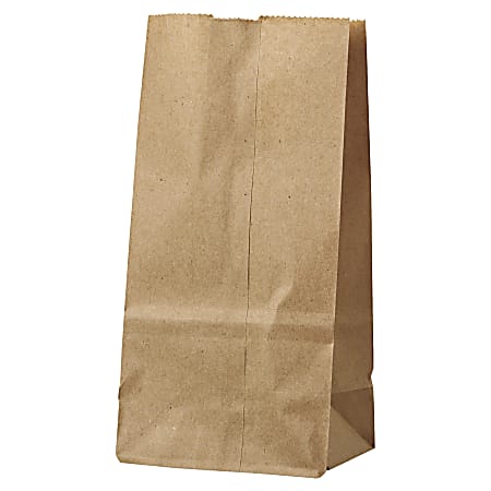 General Supply Natural Paper Grocery Bags, #2, 30 Lb, 7 7/8" x 4 5/16" x 2 7/16", Kraft, Case Of 500
