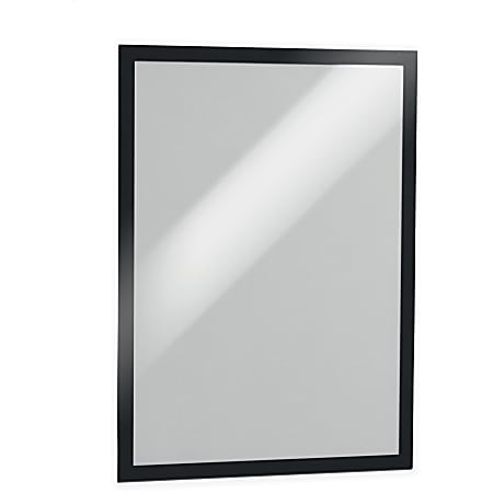DURABLE® DURAFRAME® Self-Adhesive Magnetic Tabloid Sign Holder - Horizontal or Vertical, 12.25"x18" Frame Size - Holds 11"x17" Insert, 2 -Pack, Black