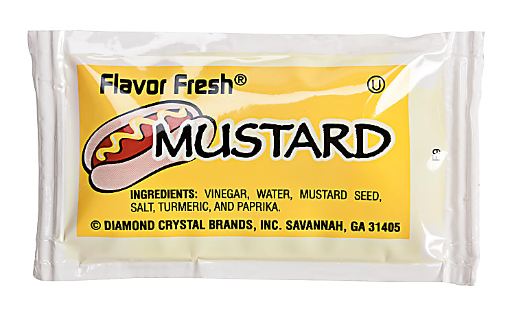 Office Snax Flavor Fresh Mustard Single-serve Packets - 0.19 oz - 200 / Carton