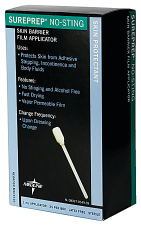Medline Sureprep No-Sting Skin Protectant, Box Of 25 Packets