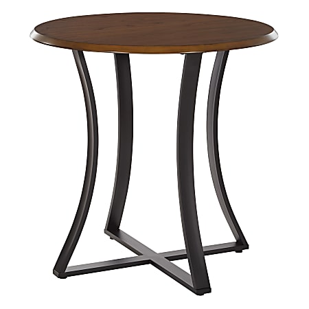 Office Star Metro Round Counter Height Dining Table, 36-1/4”H x 36”W x 36”D, Oak Veneer/Black