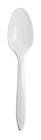 Dart Style Setter Medium-Weight Teaspoons, 5 7/8", White,