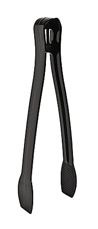 WNA Caterline Plastic Tongs, 9", Black, Pack Of 48