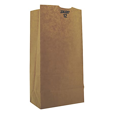 General #12 Heavy-Duty Paper Grocery Bags, 50 lb, 4 1/2"H x 7 1/16"W x 13 3/4"D, Kraft, Pack Of 500 Bags