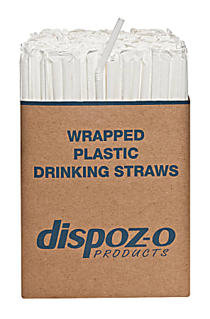 D&W Dispoz-o 7-3/4" Straws - 7.8" Length - Polypropylene - 1600 / Carton - Translucent