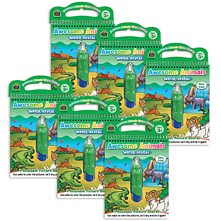 Teacher Created Resources Water Reveal Books, Awesome Animals, Bundle Of 6 Sets