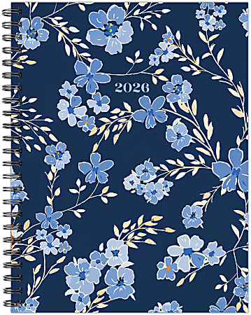 2026 Willow Creek Press Softcover Weekly/Monthly Planner, 6-1/2" x 8-1/2", Bluesy Floral, January To December, 56653