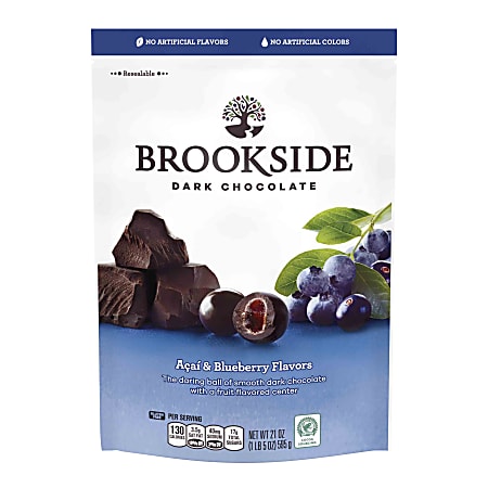 Brookside Chocolatier Pouch, 21 Oz, Dark Chocolate Acai Blueberry