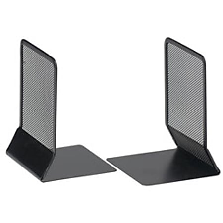 Office Depot® Brand Metro Mesh 5"H Bookends, Pewter