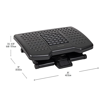 Mind Reader Adjustable Ergonomic Under Desk Foot Rest Plastic 6 14 H x 13 W  x 17 D Black Set of 2 Footrests - Office Depot