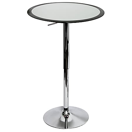 Lumisource Ribbon Adjustable-Height Bar Table, Silver/Chrome