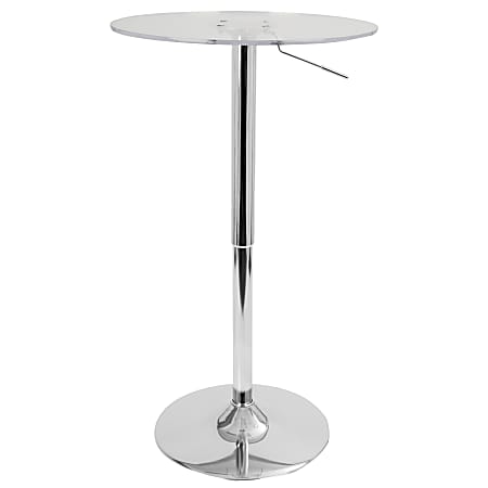 Lumisource Adjustable Table, Clear/Chrome