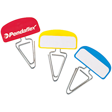 Pendaflex® PileSmart® Label Clips, Assorted Primary Colors, Pack Of 12