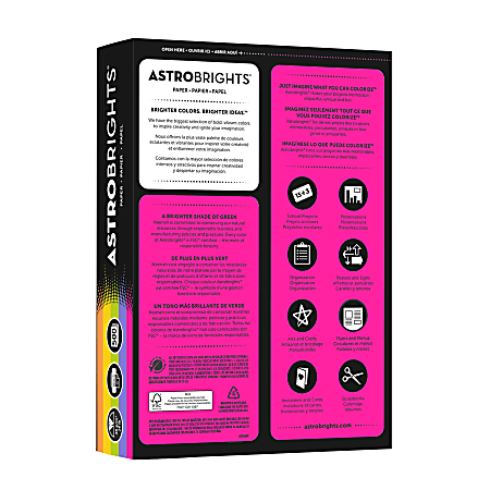 Astrobrights Color Multi Use Printer Copier Paper Letter Size 8 12 x 11  Ream Of 500 Sheets 24 Lb Happy Color Assortment - Office Depot