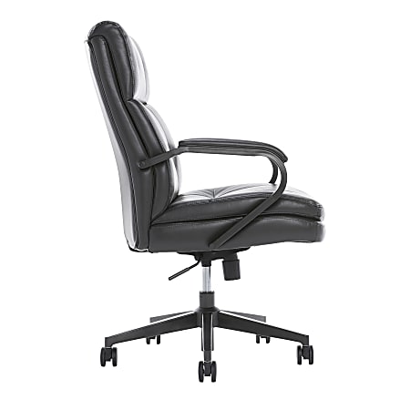 Serta® SitTrue™ Belterra Faux Leather Mid-Back Manager Office Chair, Black