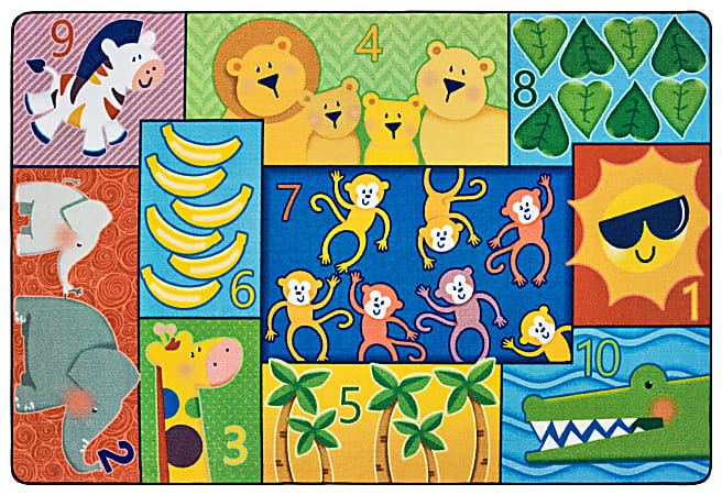Carpets For Kids Rug, 6' x 9', Jungle Jam Counting