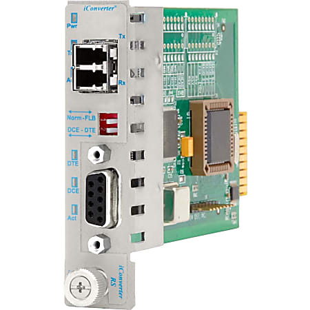 iConverter RS-232 Serial Fiber Media Converter DB-9 LC Single-Mode 30km Module - 1 x RS-232; 1 x LC Single-Mode; Internal Module; Lifetime Warranty