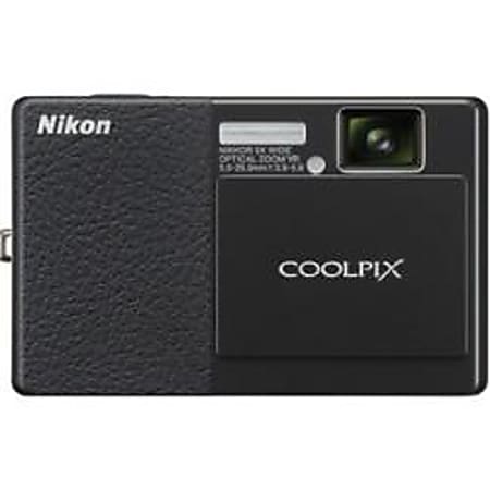 Nikon Coolpix S70 Point and Shoot Digital Camera Black - Office Depot