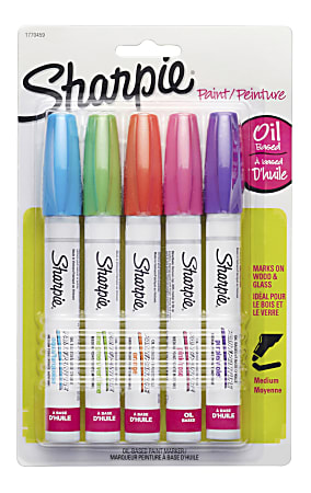 Sharpie® Oil-Based Paint Markers, Medium Point, White Barrel,