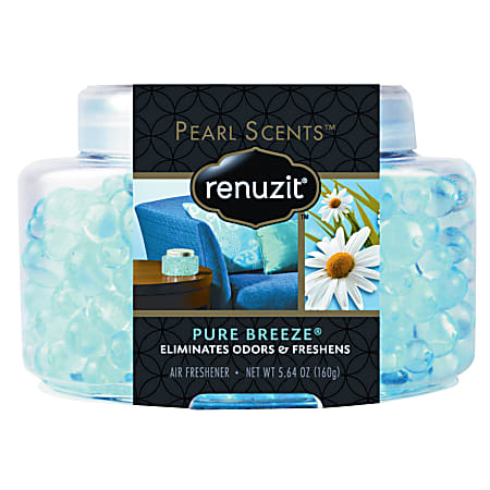 Renuzit Pearl Scents Super Odor Neutralizer Air Fresheners, Pure Breeze Scent, 3.52 Oz, Case Of 8
