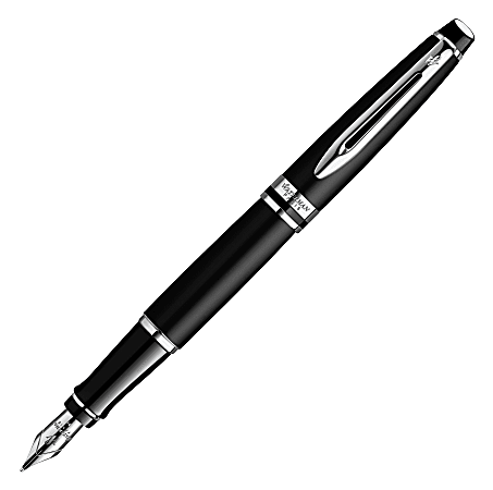 Waterman Expert Matte Black with Chrome Trim Medium Point Fountain Pen