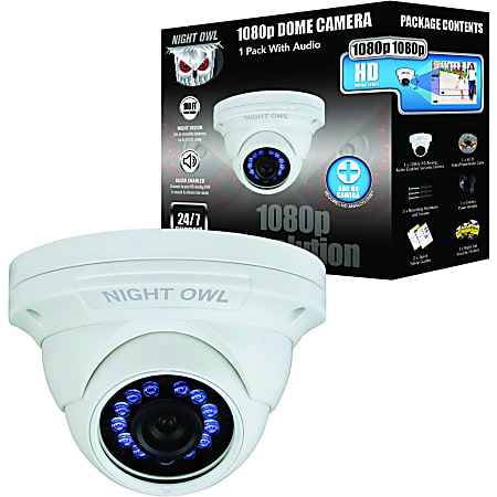 Night Owl CM-HDA10W-DMA 2 Megapixel Surveillance Camera - 1 Pack - Dome - 100 ft Night Vision - 1920 x 1080