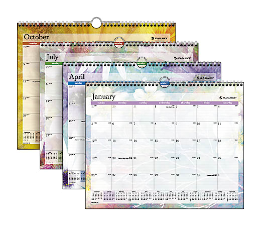 Day Runner® Monthly Wall Calendar, 12" x 15", 30% Recycled, Dreams, January–December 2015