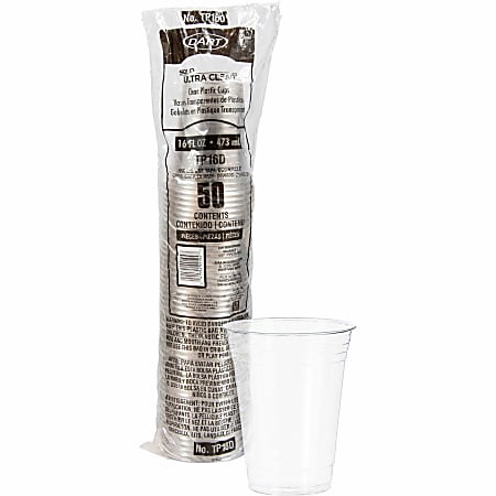 Ultra Clear Cups, Squat, 16 oz, PET, 50/Pack