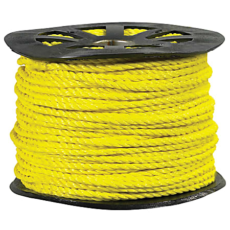 Office Depot® Brand Twisted Polypropylene Rope, 7,650 Lb, 3/4" x 600', Yellow