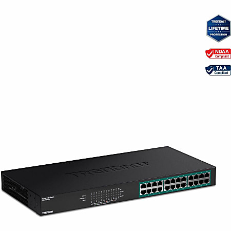 TRENDnet 24-Port Gigabit PoE+ Switch, 24x Gigabit PoE+ Ports, 370W Power Budget, 48Gbps Switch Capacity