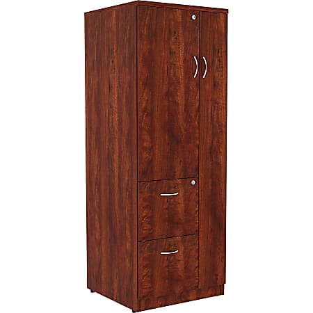 Lorell® Essentials Tall Storage Cabinet, 2 Adjustable Shelves, Cherry 