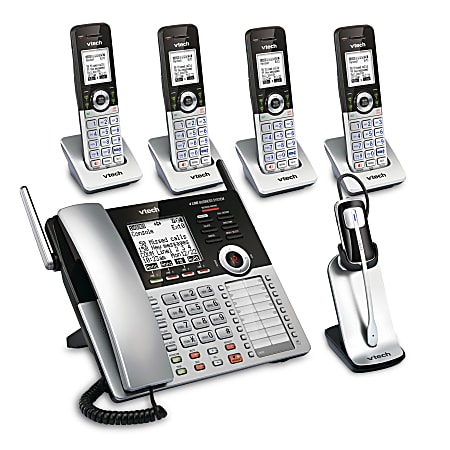 Vtech 4 Line Small Business Office Phone System With 4 Cm18045 Handsets Office Depot