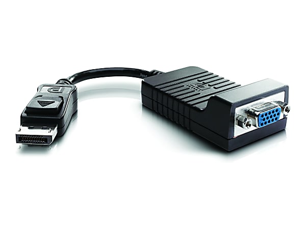 HP DisplayPort to VGA Adapter - HD-15 Female VGA, DisplayPort Digital Audio/Video - 8"