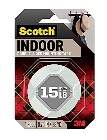 Scotch® Indoor Double-Sided Mounting Tape , 0.75 in x 38 yd (1.9 cm x 34.75 m)