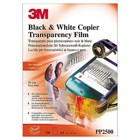 3M™ 50% Recycled Transparency Film For Plain Paper Copiers, Clear, For Dry Toner Copiers, Pack Of 100