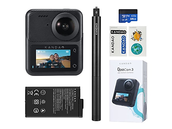 Kandao QooCam 3 - Travel Combo - 360° action camera - 5.7K / 30 fps - Wireless LAN, Bluetooth
