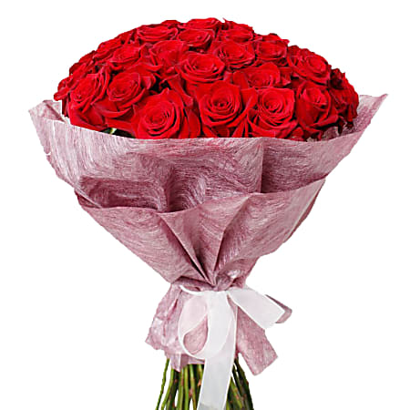 Rose Farmers Red Romantic Long Stem Roses, Red,