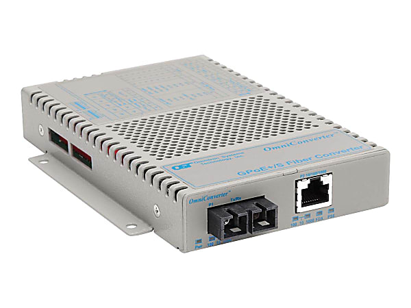 Omnitron OmniConverter GPoE/S - Fiber media converter - GigE - 10Base-T, 100Base-FX, 100Base-TX, 1000Base-T, 1000Base-X - RJ-45 / SC multi-mode - up to 1800 ft - 850 nm