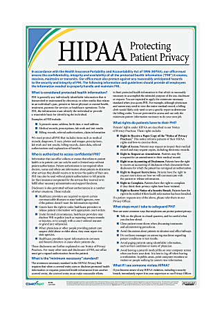 ComplyRight™ HIPAA Protecting Patient Privacy Poster, English 12" x 18"
