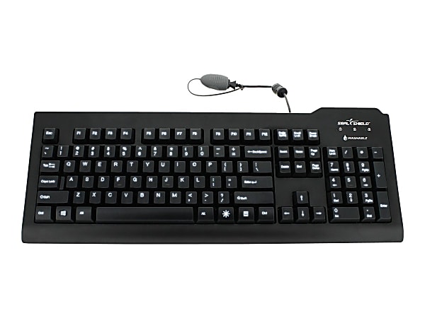 Seal Shield Silver Seal Glow Waterproof - Keyboard - backlit - USB - US - waterproof - black