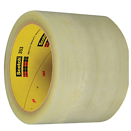 3M™ 353 Carton Sealing Tape, 3" Core, 3" x 55 Yd., Clear, Case Of 24