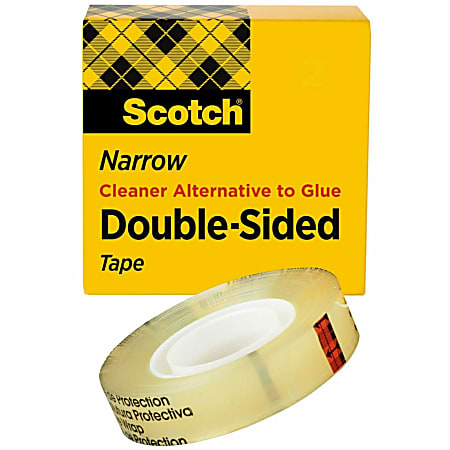 Scotch® Double-Sided Tape, 1/2"x 1,296", Clear