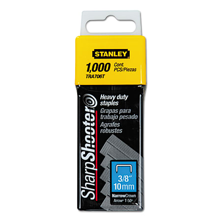 Stanley Bostitch SharpShooter Heavy Duty Staples, 3/8", Box Of 1,000