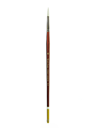 Robert Simmons White Sable Long Handle Paint Brush 761R, Size 16, Round Bristle, Sable Hair, Brown