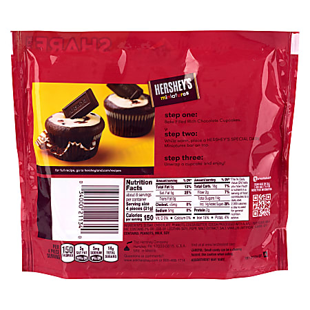 HERSHEYS Miniatures Dark Chocolate Candy Assortment 9 oz 3 Pack