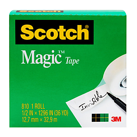 Scotch® Magic™ 810 Tape, 1/2" x 1,296", Clear