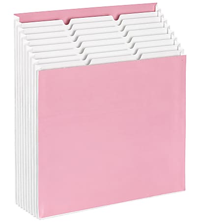 Smead® Stadium File, 9 Pockets, 7/8" Expansion, Letter Size, 10% Recycled, Dark Pink