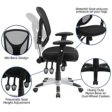 Flash Furniture Mesh Mid Back Swivel Task Chair With Adjustable