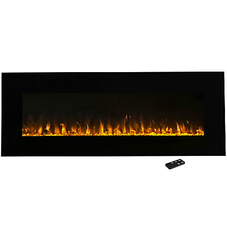 Northwest LED Fire & Ice Electric Fireplace With Remote, 20"H x 54"W x 4 3/4"D, Black