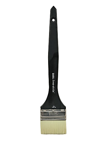 Liquitex Free-Style Large-Scale Paint Brush, 3", Flat/Varnish Cut, Synthetic, Black